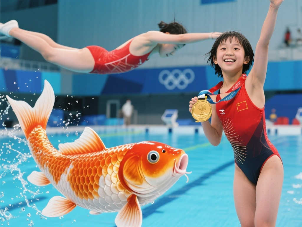 萌力爆棚!全红婵晒生活照:锦鲤加持📸 萌力爆棚!全红婵晒生活照:锦鲤加持📸